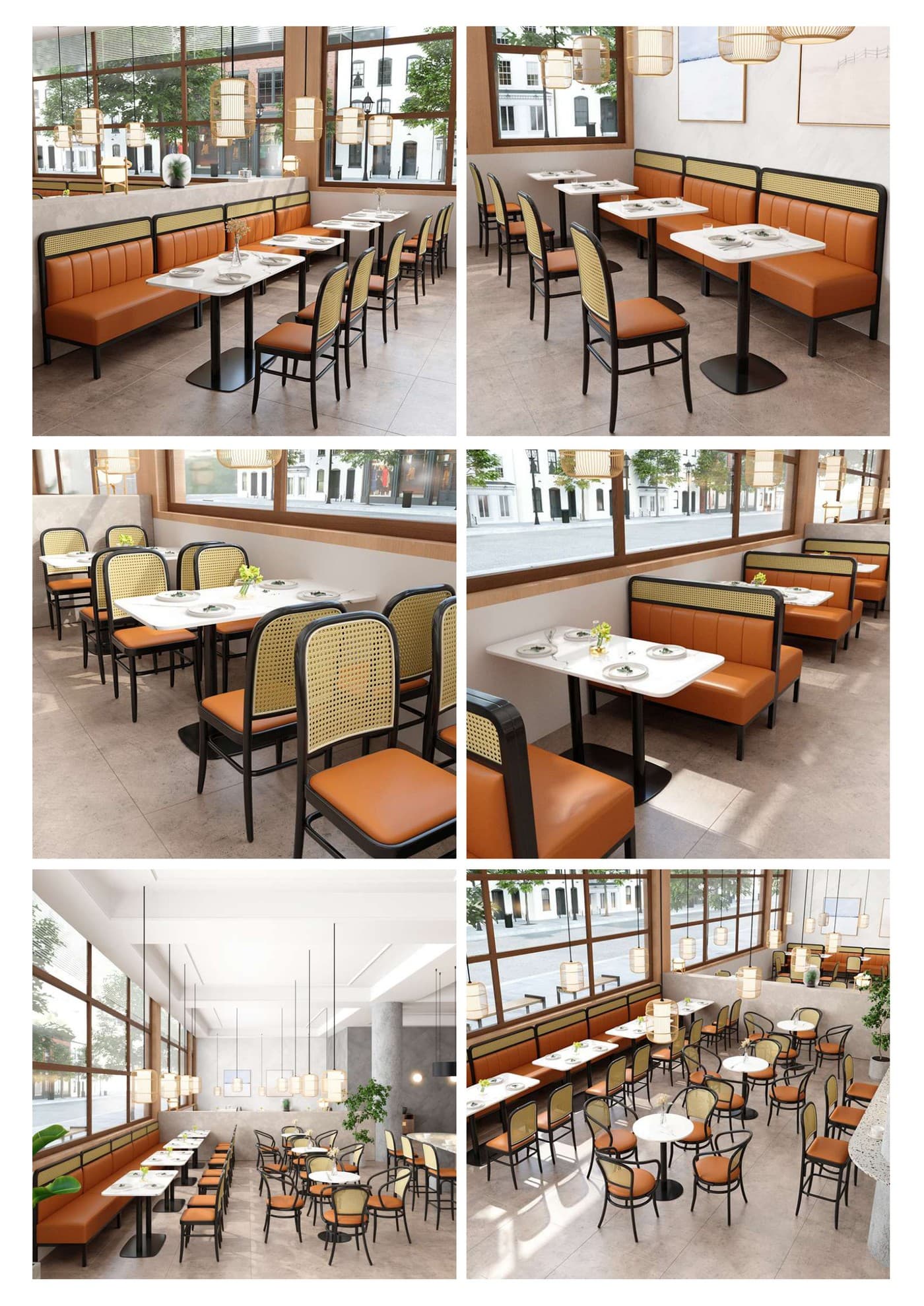 Restaurant interior with custom furniture